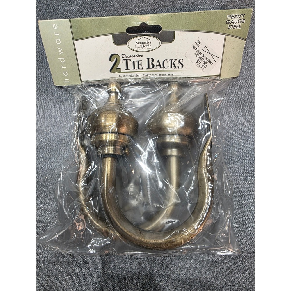 Kennedy's Home Collection Decorative Curtain Tie-Backs Antique Steel 2 Pack NOS